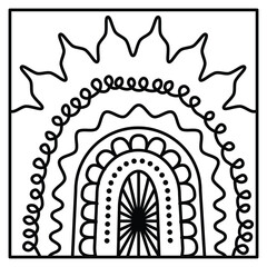 Hand Drawn Cute Coloring Book Vector Illustration. Bold and Easy Design For Adults and Kids. Coloring Page for Stress Relief and Relaxation