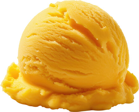 A creamy scoop of yellow ice cream with a smooth texture and rich flavor.