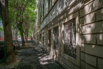 Old abandoned Renaissance huge hotel in northern Italy