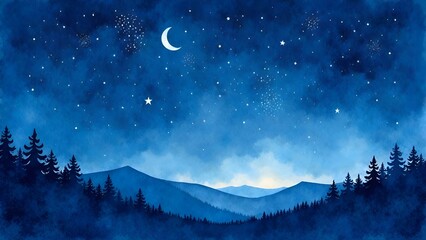 Fototapeta premium a painting of a couple walking in the night sky with the moon in the background.