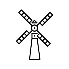 Windmill flat icon vector