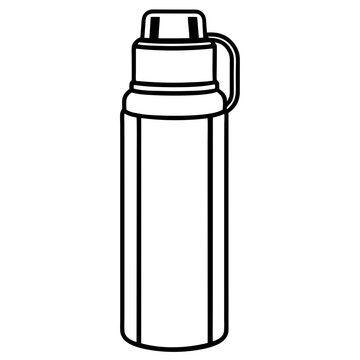 recommend clip art: Line art of thermos vector 