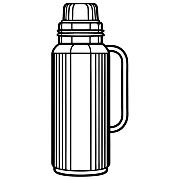 recommend clip art: Line art of thermos vector illustration