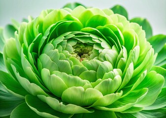 Obraz premium Close-up of a Vibrant Green Peony Flower on an Isolated Background, Perfect for Nature-Themed Designs and Floral Illustrations