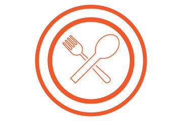 Fork, knife, spoon and plate set icons. Tableware set flat style. Dinnerservice collection. Plate, fork and knife for apps and websites. Dinner service - stock vector.