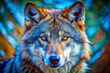Obraz premium Close-Up of a Wolf's Skin Highlighting Hypnotic Patterns and Textures in Tilt-Shift Photography Style for Nature Enthusiasts and Wildlife Lovers
