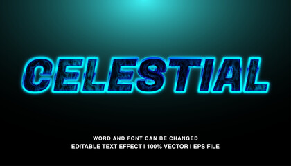 Celestial Text Effect - Blue and Neon.  
