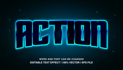 Fototapeta premium Neon Action Text Effect 