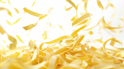 Obraz premium falling raw pasta on white background