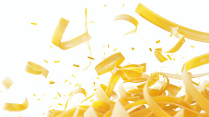 Obraz premium falling raw pasta on white background