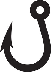 Silhouette vector of a hook, ideal for tools, fishing, and industrial-themed design projects. EPS format, high-quality and scalable graphic illustration.