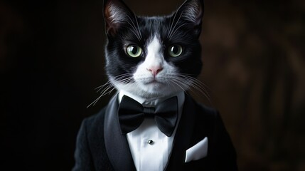 Tuxedo cat portrait. (1)