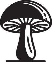 Silhouette vector of a mushroom, perfect for nature, botanical, and organic-themed design projects. EPS format, high-quality and scalable graphic illustration.