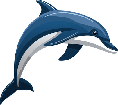 Delfin springend in blau und wei&szlig;