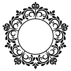 Decorative line art frames for design template. Elegant vector element for design in Eastern style, place for text. Floral black and white border. Lace illustration for invitations and greeting cards