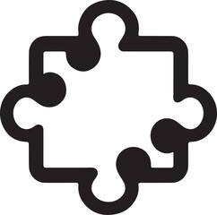 Silhouette vector of a puzzle piece, ideal for games, problem-solving, and education-themed design projects. EPS format, high-quality and scalable graphic illustration.