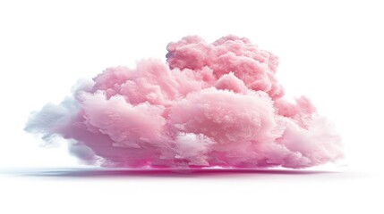 A beautiful pink cloud isolated on white background