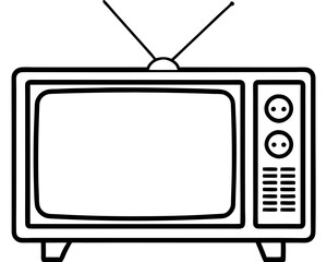 retro television outline illustration