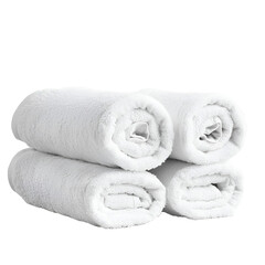 Rolled White Towels Stacked Soft Spa Clean