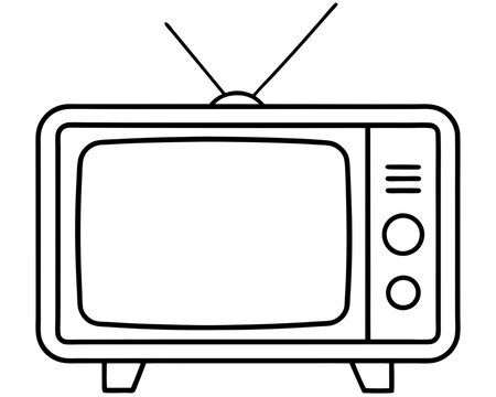 recommend clip art: retro television outline illustration