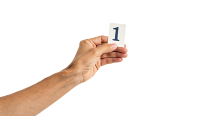 hand holding number one