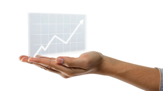 hand holding a graph