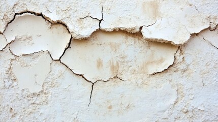 Obraz premium Close-up of a Cracked and Flaking White Wall