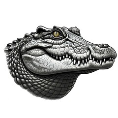 Obraz premium crocodile head against white background