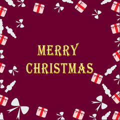 christmas greeting card with gift boxes