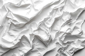 crumpled white paper texture abstract art design background for posters and graphics