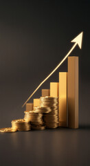 Golden coins and bars representing financial growth and investment success