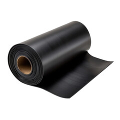 Black industrial roll material featuring a smooth, durable surface and compact design, suitable for construction, insulation, and manufacturing uses.