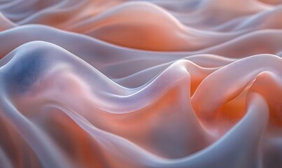 Fototapeta premium Abstract soft waves, light orange and blue highlights.