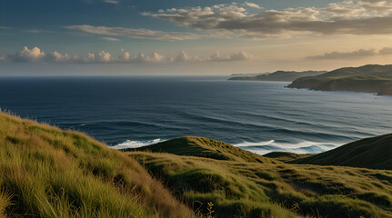 sunset over the lake. Genrative.ai