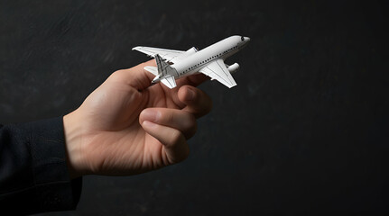 hand holding a plane. . Genrative.ai
