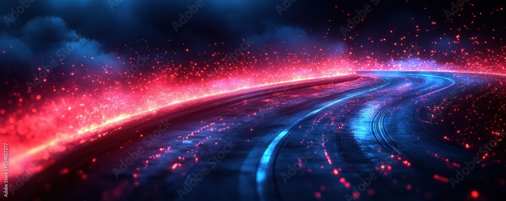 Aufkleber Futuristic Digital Background for AI Neural Networks Cyberpunk Technology and Data Transmission