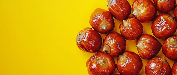 Obraz premium Vibrant Red Tomatoes on Yellow Background