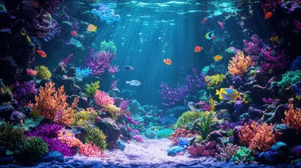Fototapete Rund Beneath the waves colorful coral reef fish and vibrant marine life in an underwater paradise © kossafi