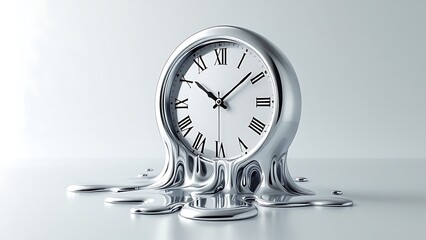 Surreal image of a melting clock