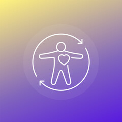 circulatory system icon, line vector design