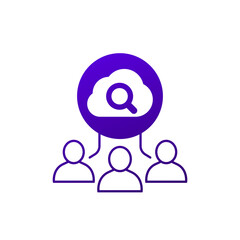 cloud search icon with users