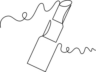 illustration of lipstick one continuous line art. line, simple, hand drawn and sketch style. for icon, symbol, sign or logo