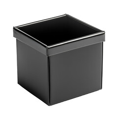 Empty Black Cardboard Box Square Shape Package