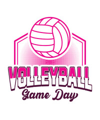 Volleyball Graphics Design with Volleyball outline and Volleyball Game Day Text