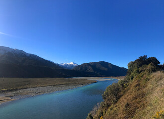 Rolling hills and mountains of Canterbury, South Island, New Zealand