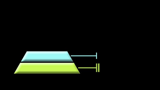 animated 5 levels pyramid business infographic. animation footage video isolated on alpha channel(transparent) background.