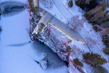  a beautiful view of the illumination of the ruskela mountain park. republic of karelia