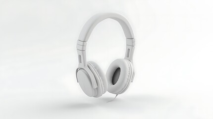 Headphone on paper mockup white background, Generative AI
