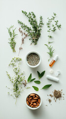 Herbal ingredients for natural wellness and healing in holistic medicine approach