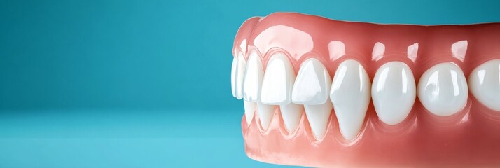 Obraz premium Healthy Gums and Bright Smile - Dental health, bright teeth, gum care, oral hygiene, perfect smile. Symbolizing wellness, confidence, and beauty.